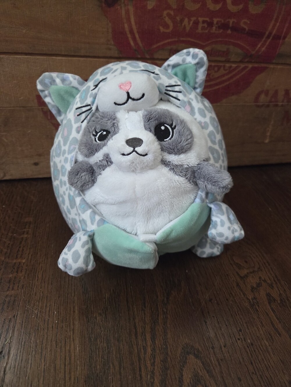 Justice Squishable "Undercover" Gray/White Panda Stuffie